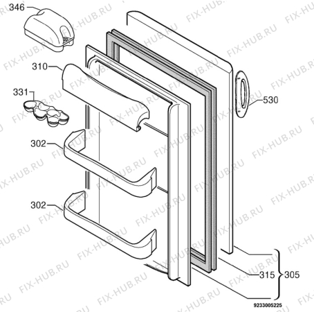 Взрыв-схема холодильника Zanussi CL50SI - Схема узла Door 003