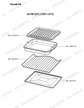 Взрыв-схема плиты (духовки) Rowenta ACH812(P) - Схема узла PP002122.9P2