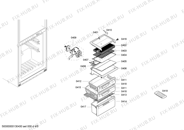 Схема №5 KG39FP98 с изображением Дверь для холодильника Siemens 00246695