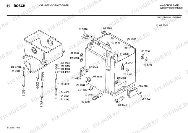 Схема №4 WMV321453 V3214 с изображением Плита Bosch 00085800