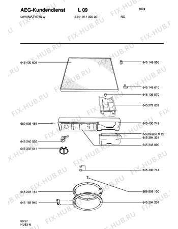 Взрыв-схема стиральной машины Aeg L6755 - Схема узла Command panel 037