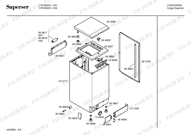 Схема №4 LRV200 с изображением Кронштейн для стиральной машины Bosch 00094838