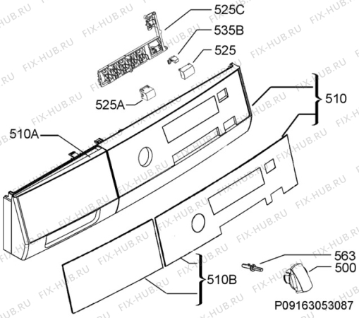 Взрыв-схема сушильной машины Aeg Electrolux T58850R - Схема узла Command panel 037