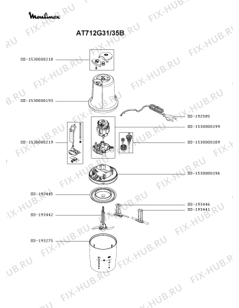 Схема №1 AT712G61/35B с изображением Корпусная деталь для электромиксера Moulinex SS-1530000196
