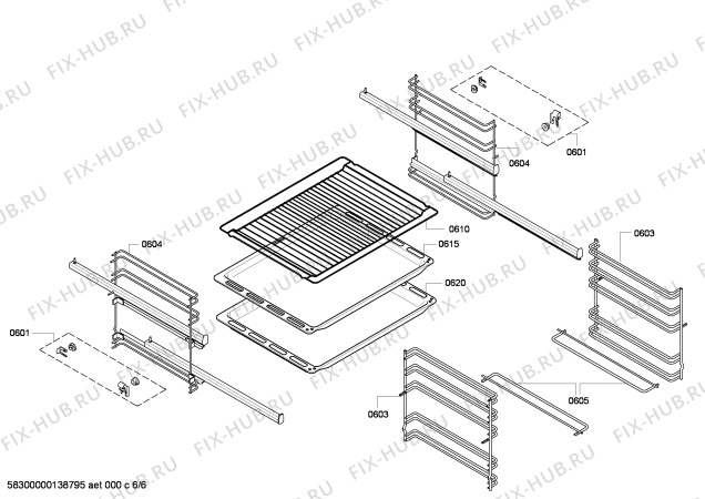 Взрыв-схема плиты (духовки) Bosch HBR78S750E - Схема узла 06