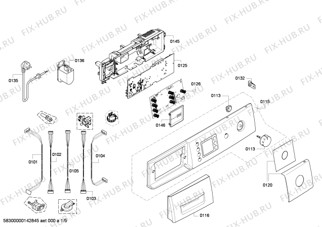 Схема №5 WAE24441CH Bosch Maxx 7 с изображением Панель управления для стиралки Bosch 00673659