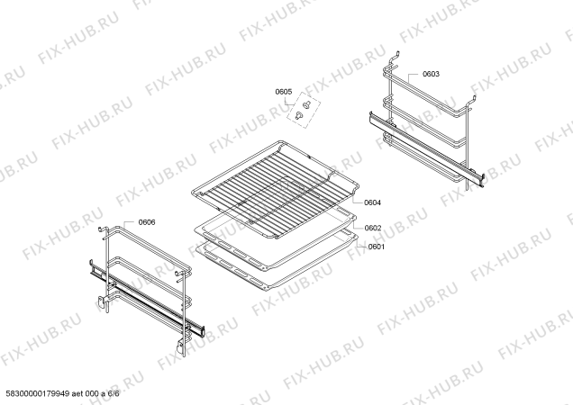 Взрыв-схема плиты (духовки) Bosch HBN439E4 - Схема узла 06