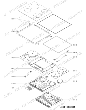 Схема №1 EKIC 6640 IN с изображением Керамическая поверхность для духового шкафа Whirlpool 481010647449