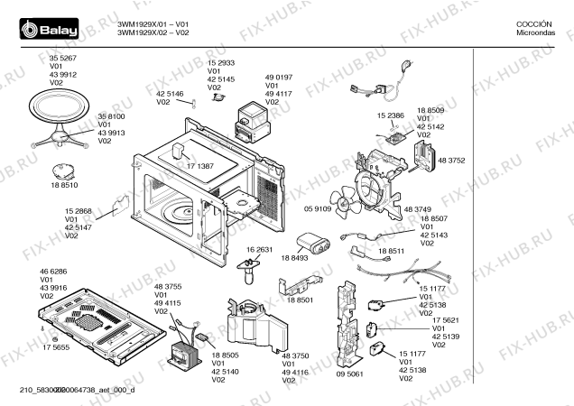 Схема №2 3WM1929X с изображением Инструкция по эксплуатации для свч печи Bosch 00581176