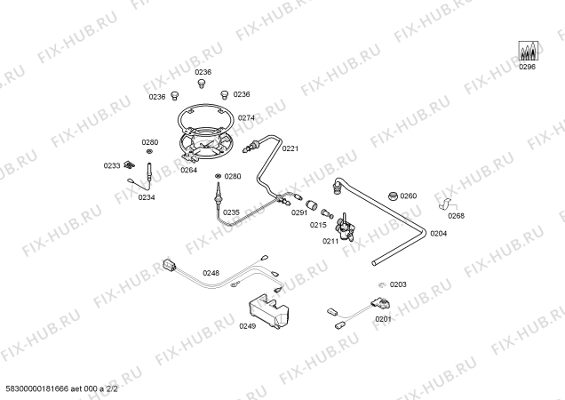 Схема №2 PCH345DK 1W BO30F с изображением Рассекатель горелки для плиты (духовки) Bosch 00633303