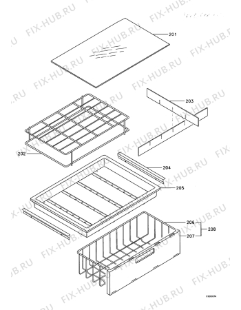 Взрыв-схема холодильника Electrolux MRP280 - Схема узла Internal parts