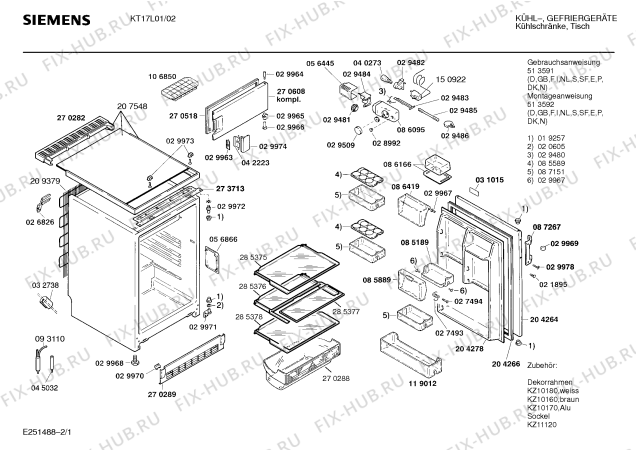 Схема №2 KT18LF0 с изображением Столешница для холодильника Siemens 00207548