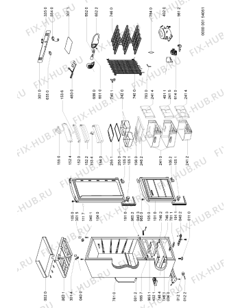 Схема №1 RCA 0168 GW7/1 с изображением Дверца для холодильной камеры Whirlpool 481241610101