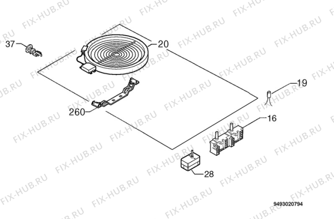 Взрыв-схема плиты (духовки) Zanussi ZDK320IX - Схема узла Electrical equipment 268