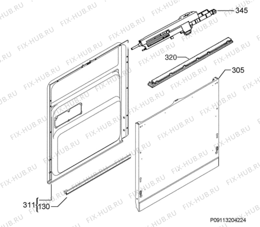 Взрыв-схема посудомоечной машины Aeg F76602IM0P - Схема узла Door 003