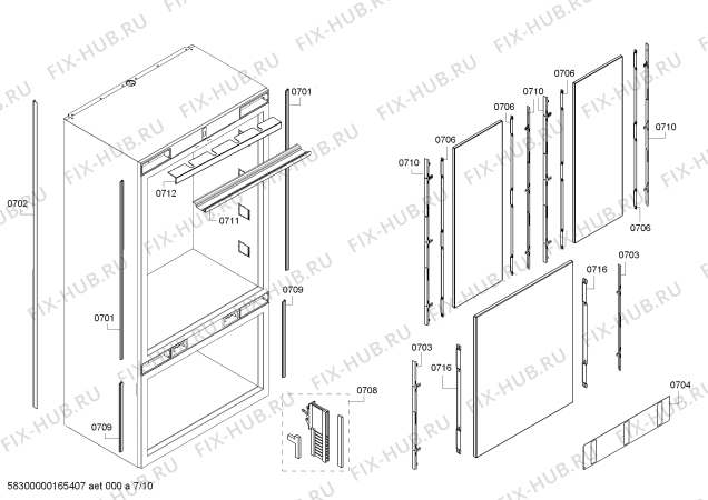 Схема №10 T36BB820SS Thermador с изображением Поднос для холодильника Bosch 00688139
