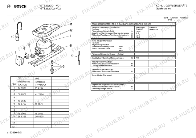 Взрыв-схема холодильника Bosch GTS2620 - Схема узла 02