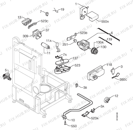 Взрыв-схема посудомоечной машины Zoppas PSN625+P - Схема узла Electrical equipment 268