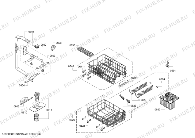 Схема №6 DRS5502 с изображением Передняя панель для посудомоечной машины Bosch 00742376
