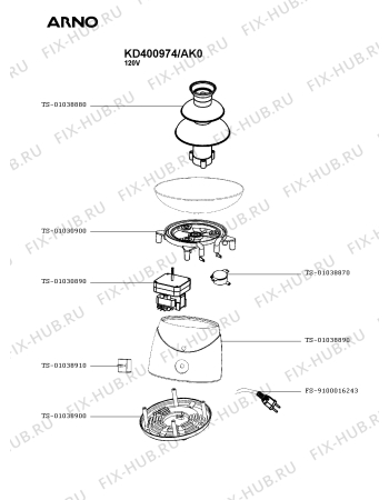 Схема №1 KD400974/AK0 с изображением Запчасть Seb TS-01030890