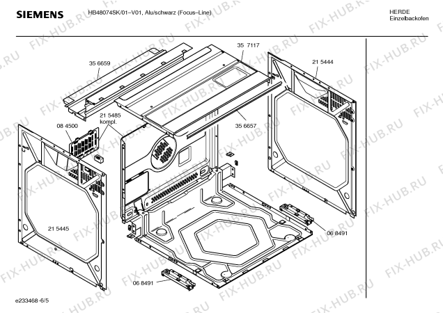 Схема №6 HB48074GB с изображением Панель управления для плиты (духовки) Siemens 00359890