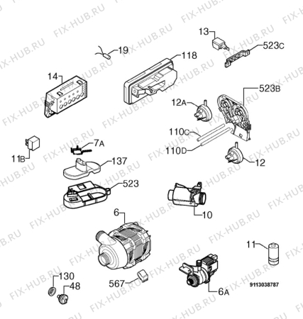 Взрыв-схема посудомоечной машины Zanussi ZDI210W - Схема узла Electrical equipment 268