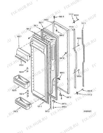 Схема №11 ARG 458/G/1 с изображением Тэн для холодильника Whirlpool 481902181930