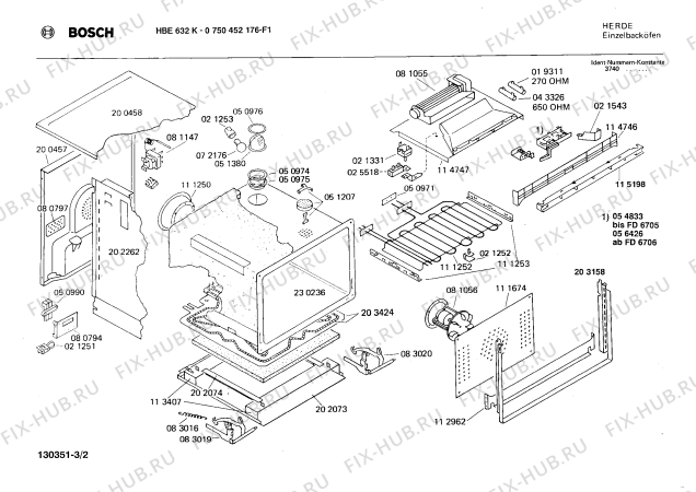 Взрыв-схема плиты (духовки) Bosch 0750452176 HBE632K - Схема узла 02