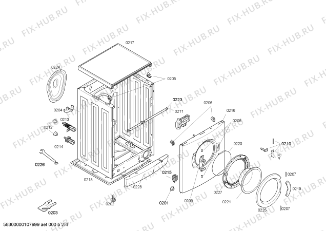 Взрыв-схема стиральной машины Bosch WFO2822NL Maxx - Схема узла 02