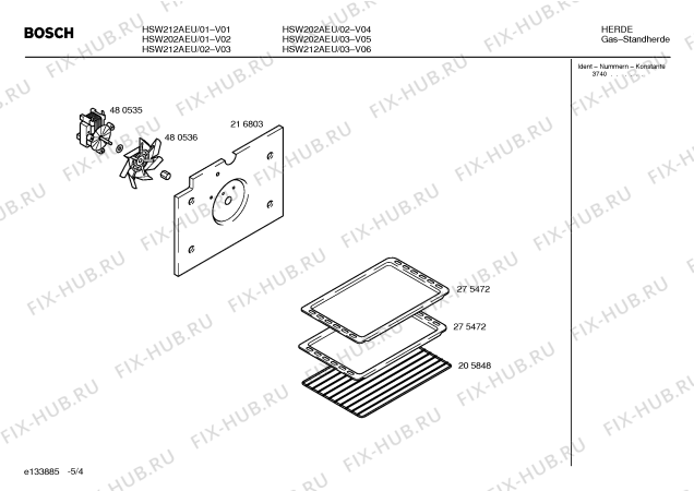 Схема №5 HSW202AEU, hsw202aeu с изображением Уплотнитель для духового шкафа Bosch 00183998