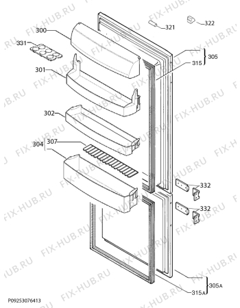 Взрыв-схема холодильника Zanussi ZBB27650SV - Схема узла Door