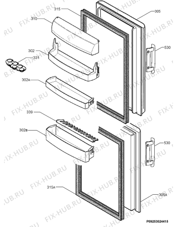 Взрыв-схема холодильника Electrolux ERB2945X - Схема узла Door 003