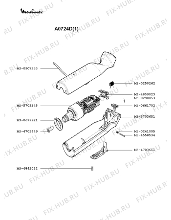 Взрыв-схема блендера (миксера) Moulinex A0724D(1) - Схема узла BP000818.3P2