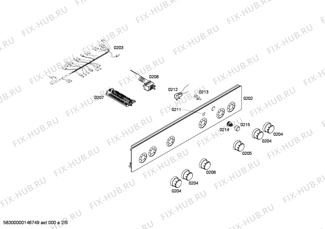 Схема №5 FRS3010GTL с изображением Панель управления для электропечи Bosch 00679617