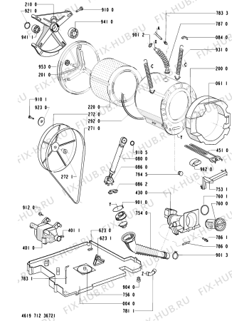 Схема №2 WA 2452 WA 2452/WS-CH с изображением Обшивка для стиралки Whirlpool 481245219474