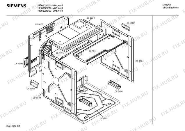 Схема №6 HB66020CC с изображением Панель управления для электропечи Siemens 00285729