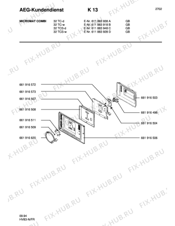 Взрыв-схема микроволновой печи Aeg MC COMBI 32 TC-D/GB - Схема узла Section6