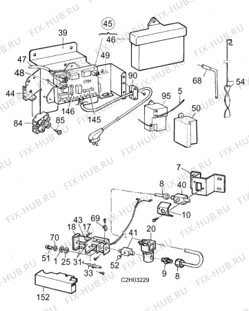 Взрыв-схема холодильника Dometic RM7732 - Схема узла C20 Comb. armature  H