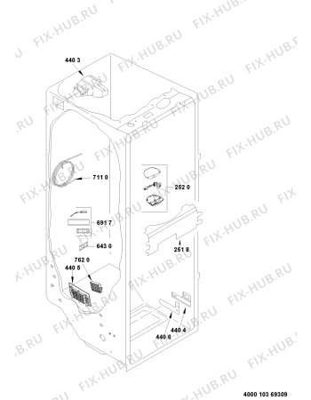 Взрыв-схема холодильника Whirlpool WSE 2929 W - Схема узла