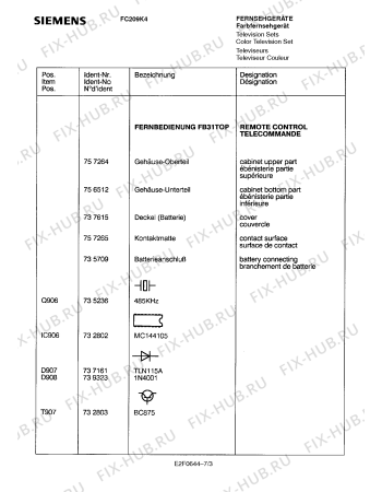 Схема №6 FC209K4 с изображением Инструкция по эксплуатации для жк-телевизора Siemens 00530883