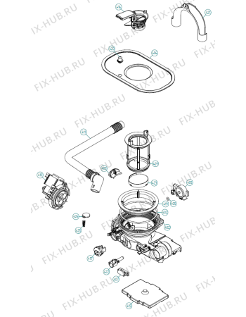 Взрыв-схема посудомоечной машины Gorenje Kitchen Aid KDFX 7015 IT   -Titan FI Soft (340675, DW70.3) - Схема узла 04