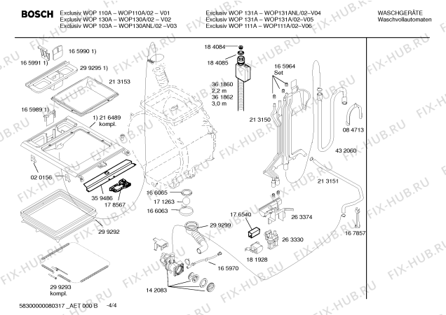 Схема №4 WOP130A Exclusiv WOP130A с изображением Панель управления для стиральной машины Bosch 00433967