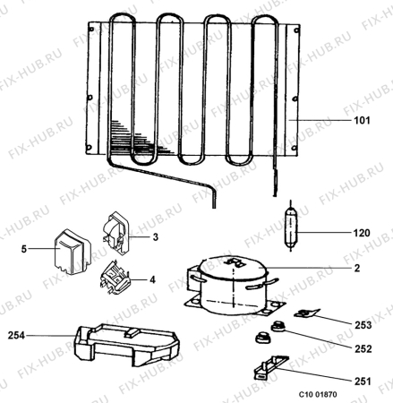 Взрыв-схема холодильника Juno JGI6440 - Схема узла Functional parts