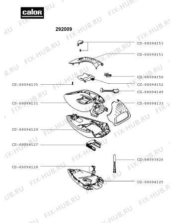 Взрыв-схема утюга (парогенератора) Calor 292009 - Схема узла 292009FR.__2