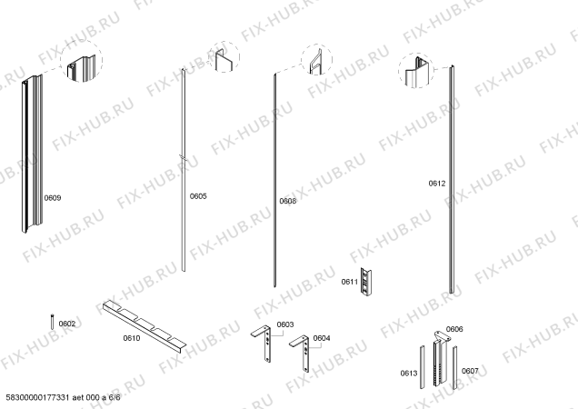 Схема №6 FIN30MIIL5 с изображением Крышка для холодильной камеры Bosch 00683576