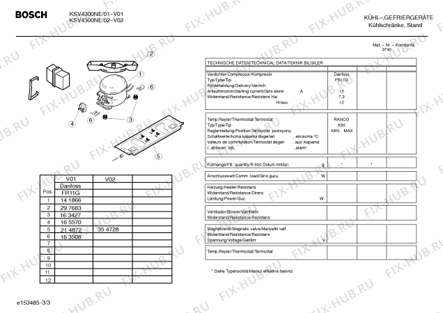 Взрыв-схема холодильника Bosch KSV4300NE - Схема узла 03
