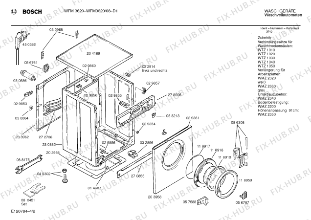 Схема №4 WFM3620 с изображением Ручка выбора программ для стиралки Bosch 00065376