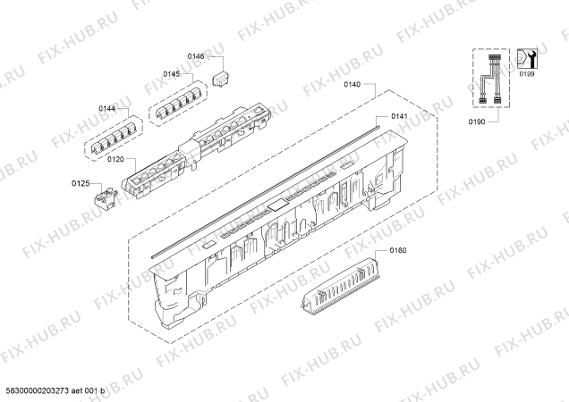 Взрыв-схема посудомоечной машины Bosch SMP46TS00S, SuperSilence, Made in Germany - Схема узла 02