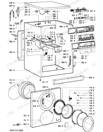 Схема №2 WA 85660 с изображением Обшивка для стиралки Whirlpool 481245214482
