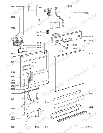 Схема №2 ADP 4540 WH с изображением Модуль (плата) управления для посудомоечной машины Whirlpool 481221838215